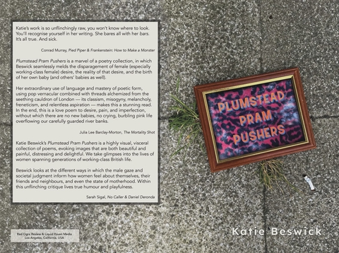 Figure 3: Cover art for Plumstead Pram Pushers, Katie Beswick (Red Ogre Review & Liquid Raven Media, 2024).